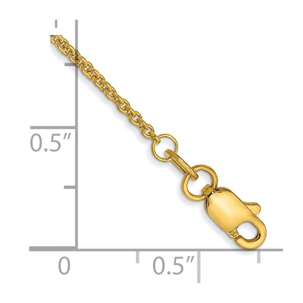 14k 1.4mm Round Open Link Cable Chain Bracelet (1.53 grams)