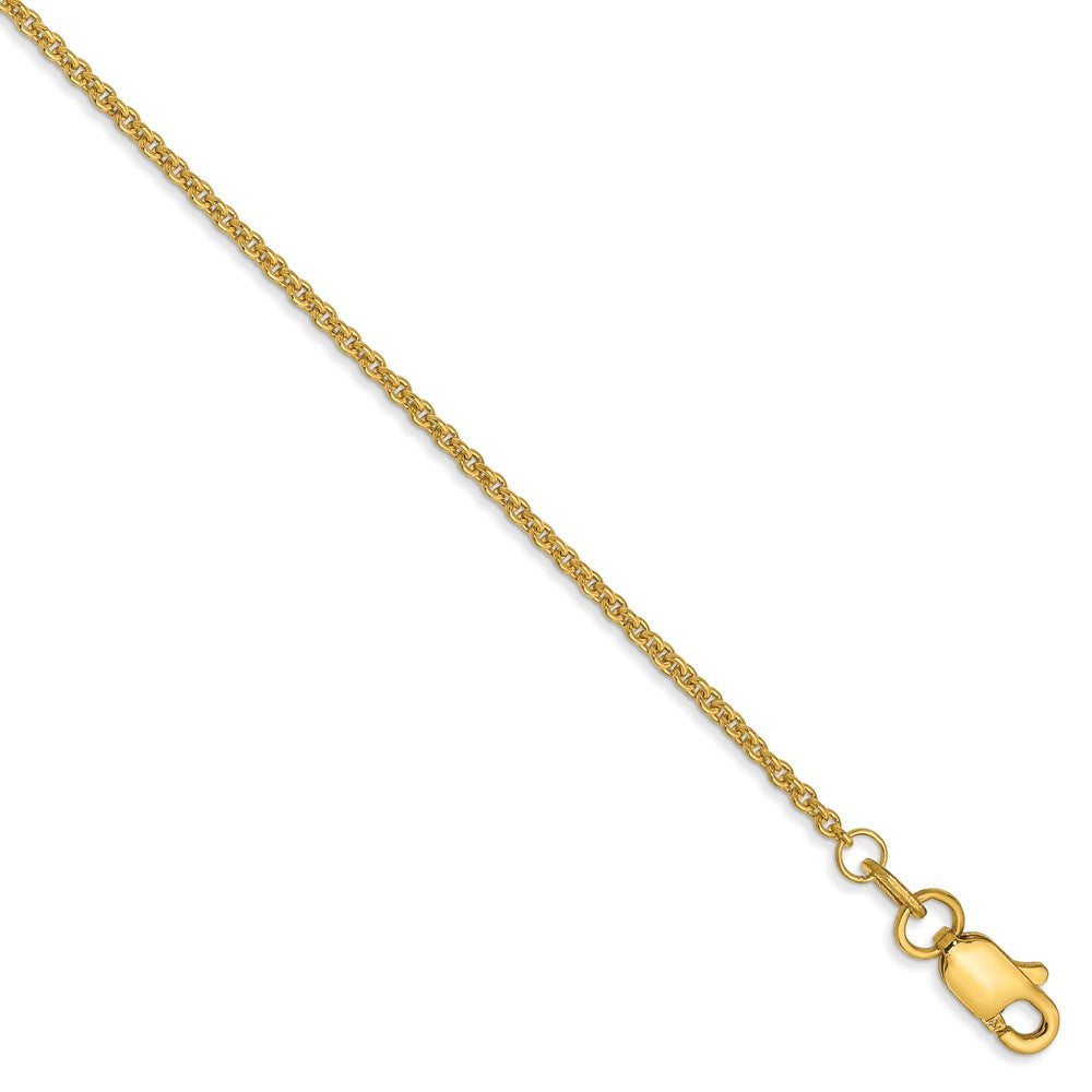 14k 1.4mm Round Open Link Cable Chain Bracelet (1.53 grams)