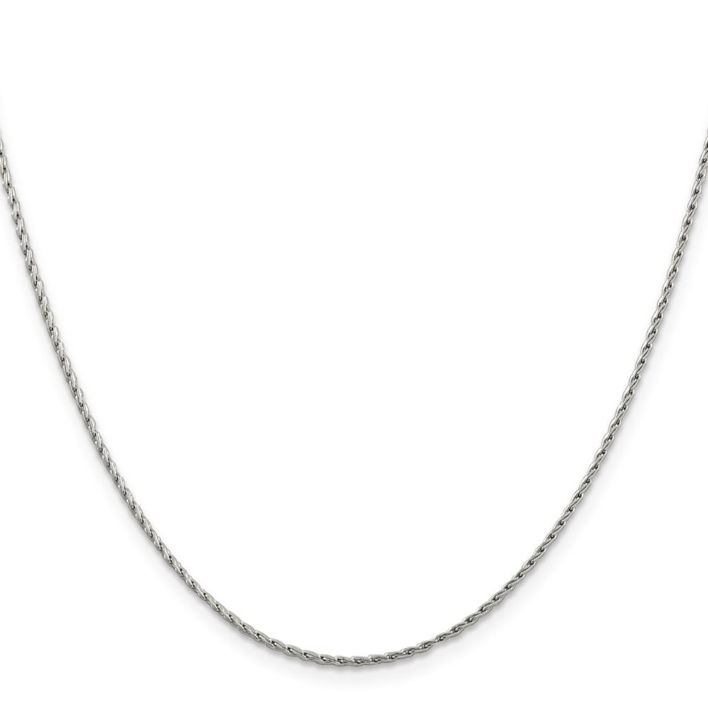 14k WG 1.25mm Round Parisian Wheat Chain (3.88 grams)