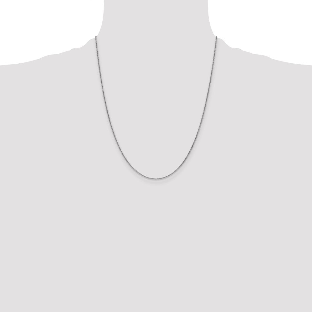 14k WG 1mm Round Open Link Cable Chain (1.57 grams)