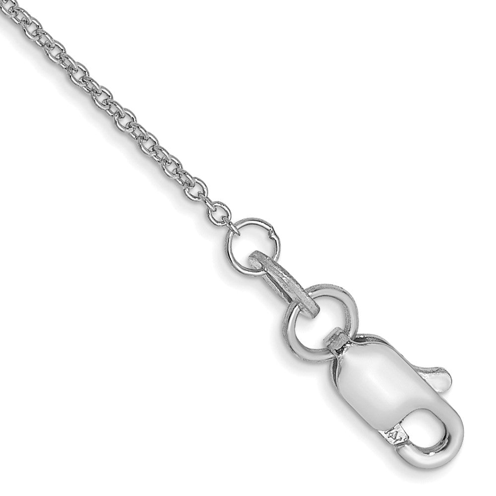 14k WG 1mm Round Open Link Cable Chain Bracelet (1.11 grams)