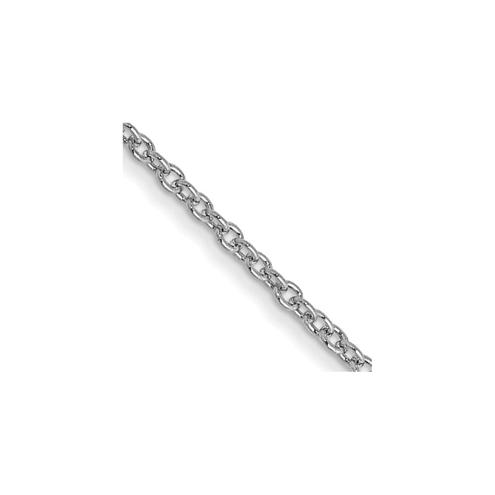 14k WG 1mm Round Open Link Cable Chain (1.57 grams)
