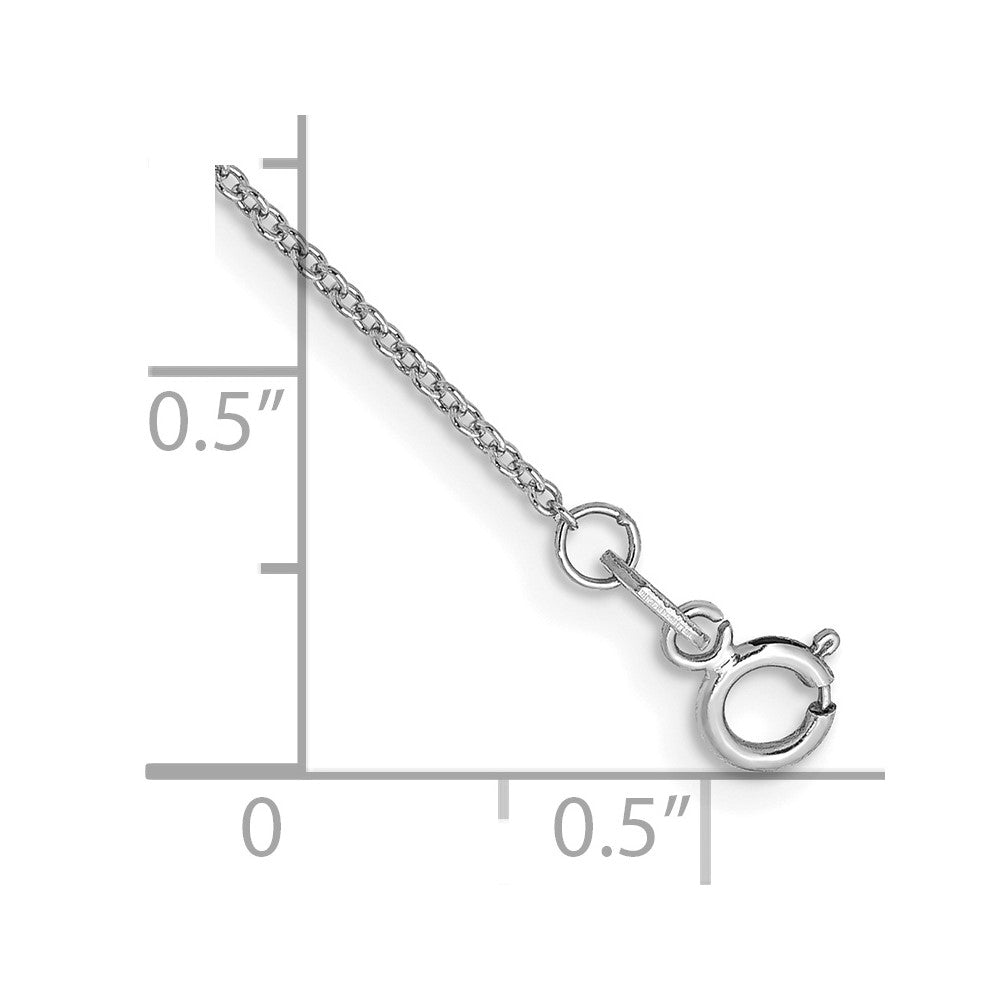 14k WG .9mm Cable with Spring Ring Clasp Chain Bracelet (0.68 grams)