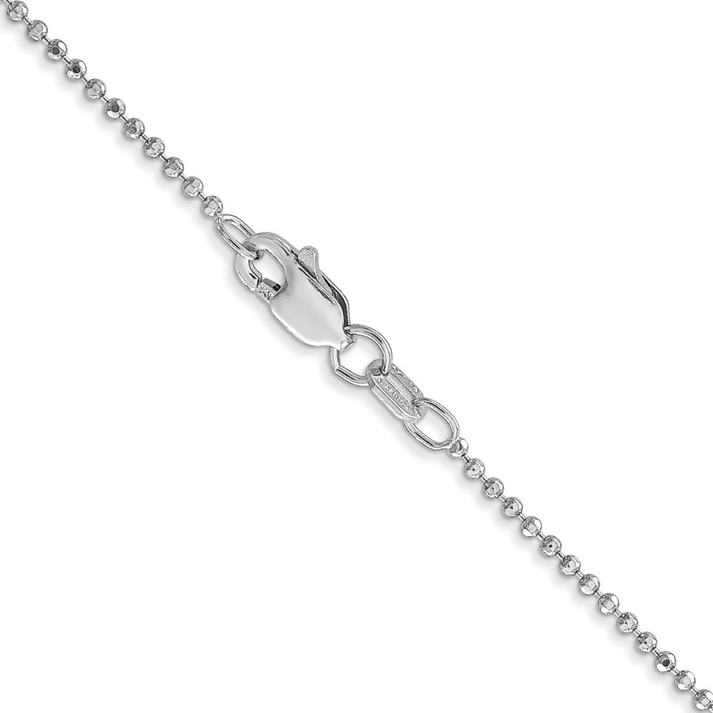 14k WG 1.2mm D/C Beaded Pendant Chain (2.08 grams)