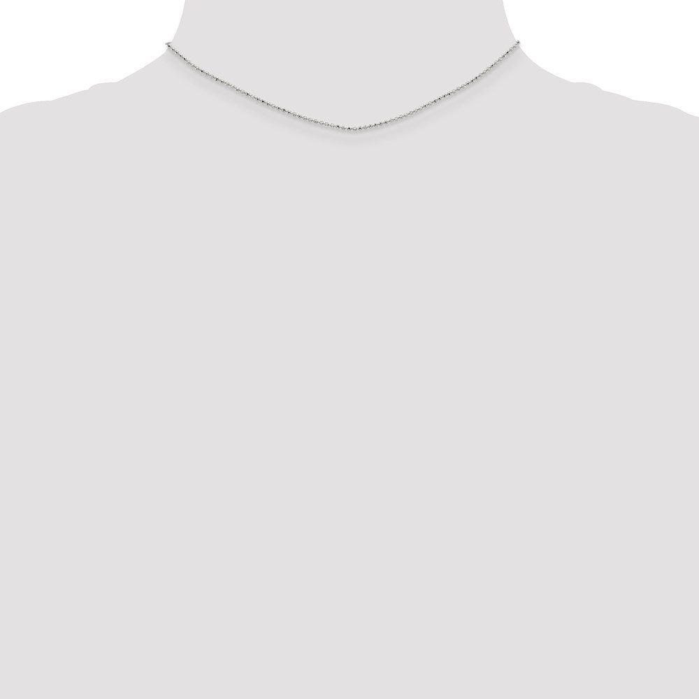 14k WG 1.2mm D/C Beaded Pendant Chain (2.08 grams)