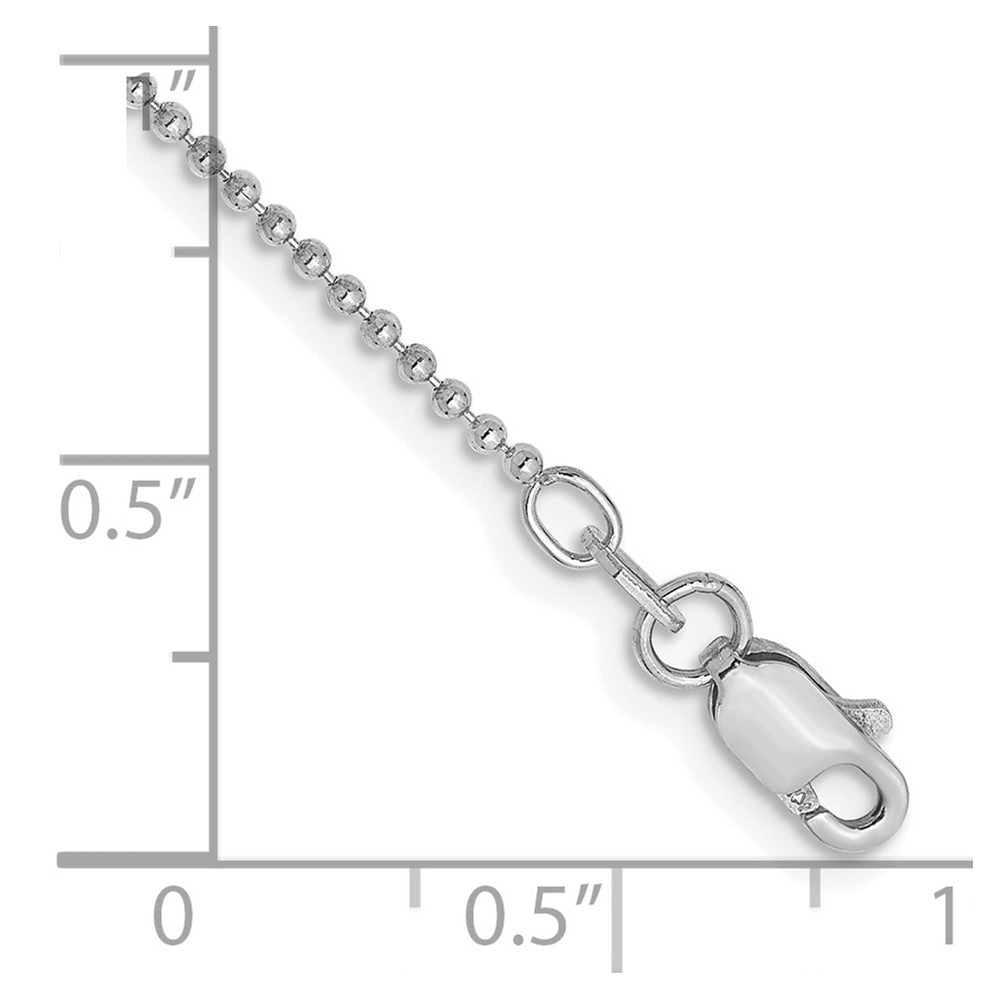 14k WG 1.2mm D/C Beaded Chain Bracelet (1.48 grams)