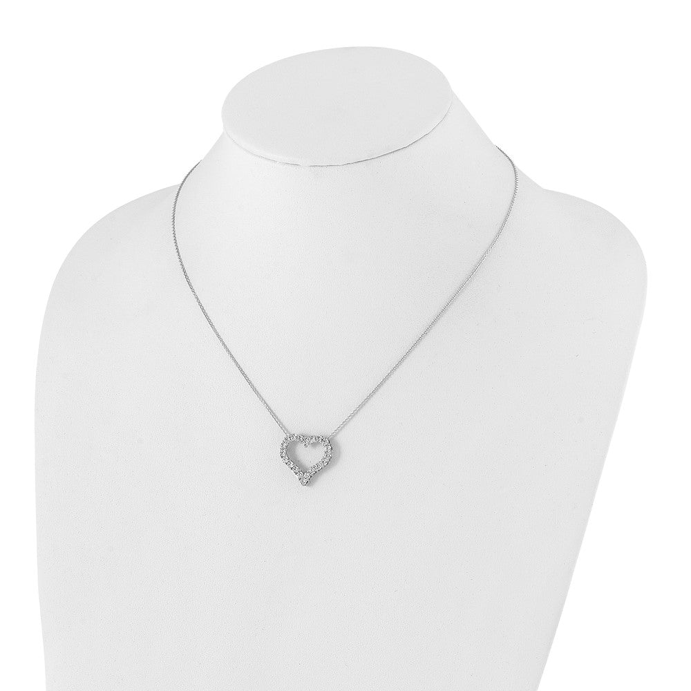 14k White Gold 1.5 carat Diamond Heart 18 inch Necklace (1.9 grams)
