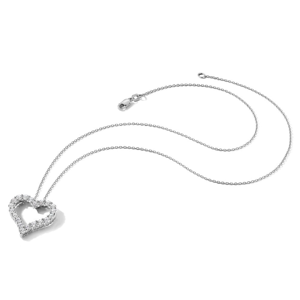 14k White Gold 1 carat Diamond Heart 18 inch Necklace (1.66 grams)
