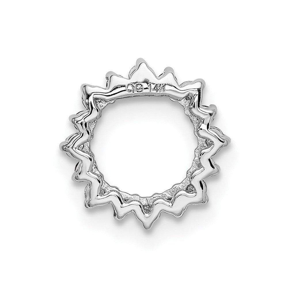 14k White Gold Diamond and .08 Citrine Fancy Circle Chain Slide (0.7 grams)