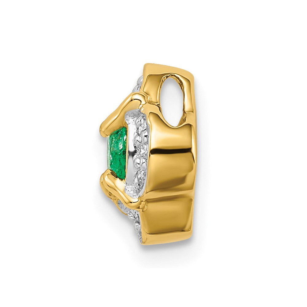 14k Diamond and .33 Emerald Fancy Chain Slide (0.85 grams)