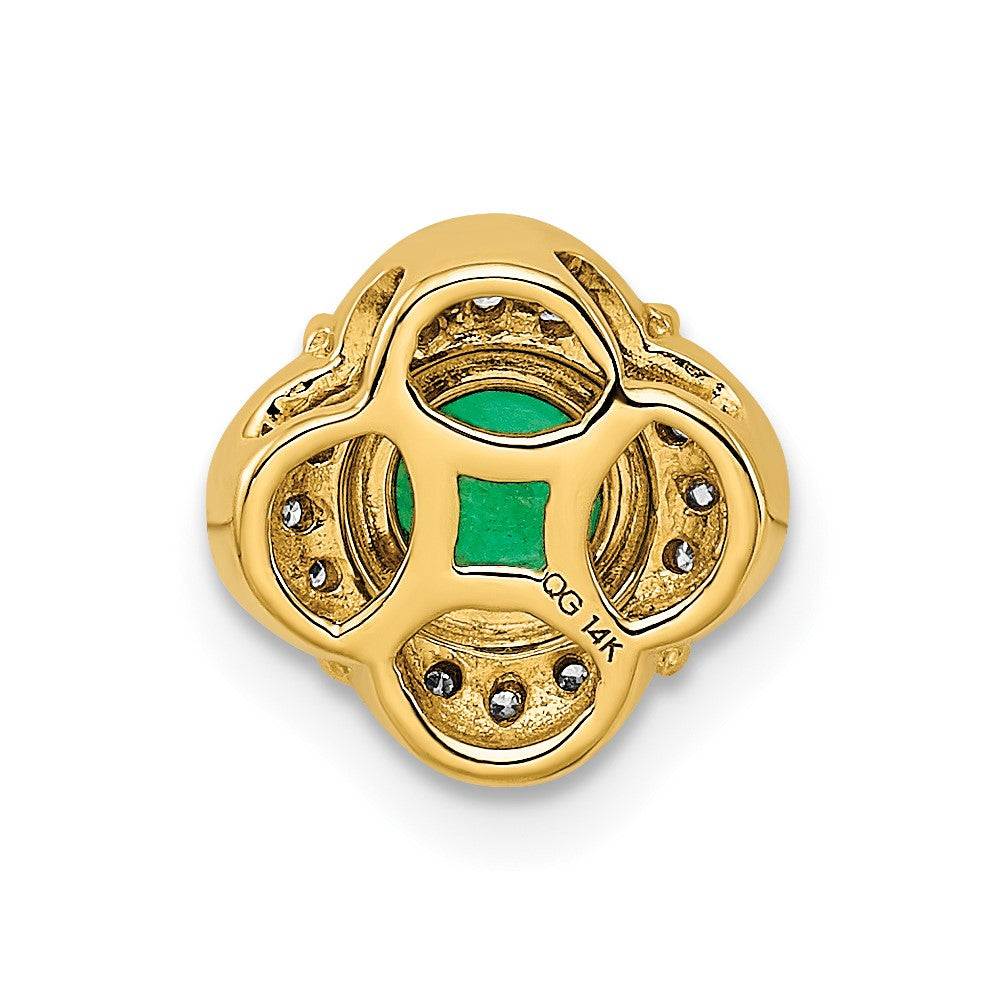 14k Diamond and .33 Emerald Fancy Chain Slide (0.85 grams)