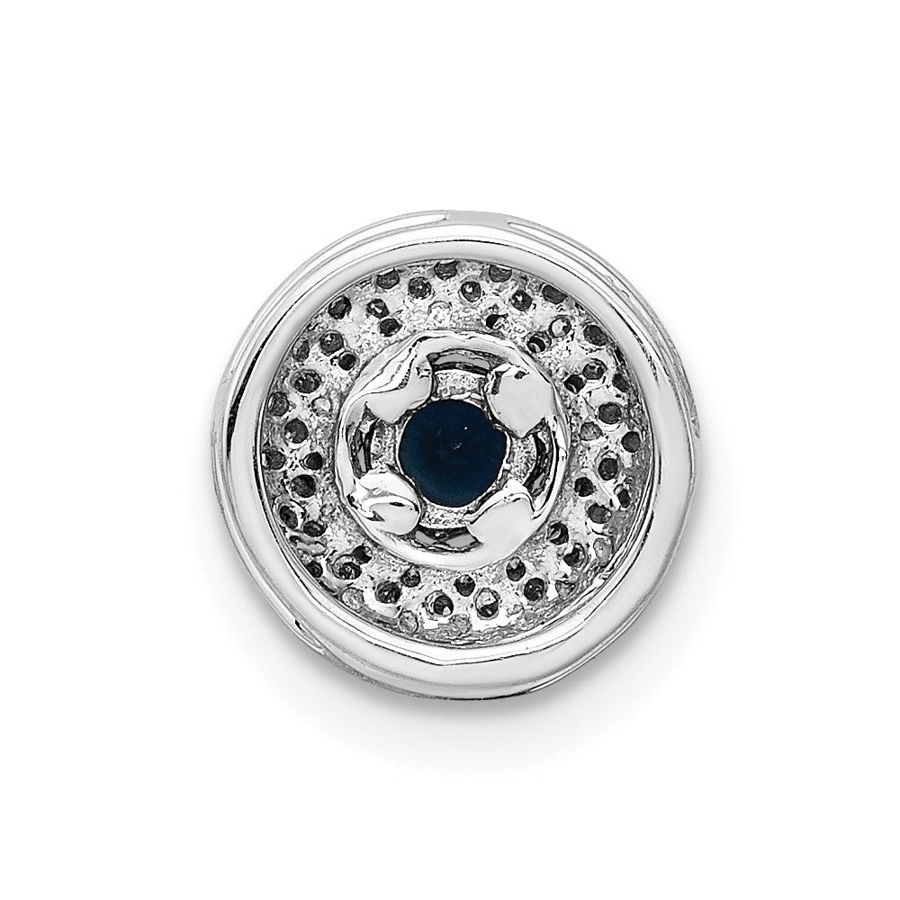 14k White Gold 1/4ct. Diamond and .25 Sapphire Chain Slide (1 grams)
