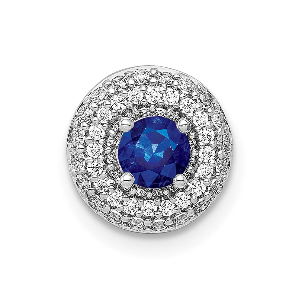 14k White Gold 1/4ct. Diamond and .25 Sapphire Chain Slide (1 grams)