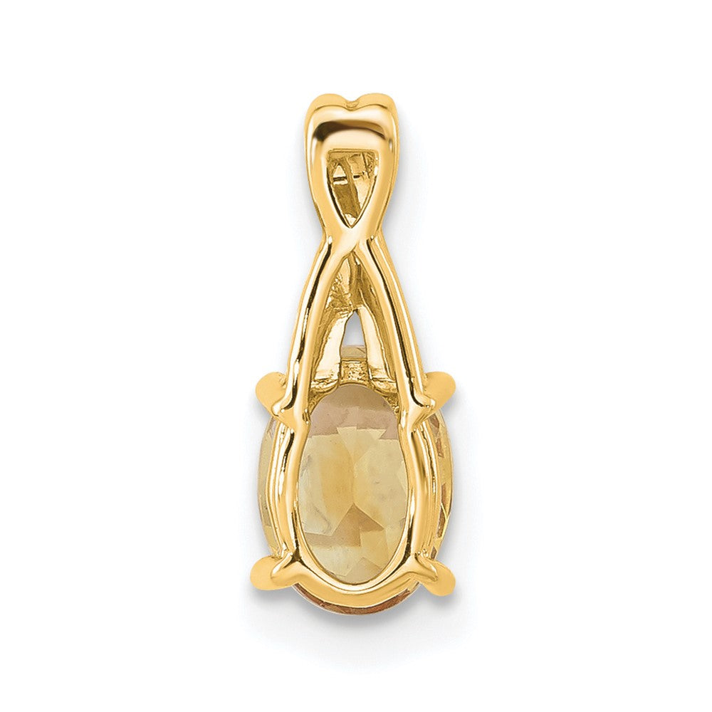 14K Oval Citrine and Diamond Pendant (0.75 grams)
