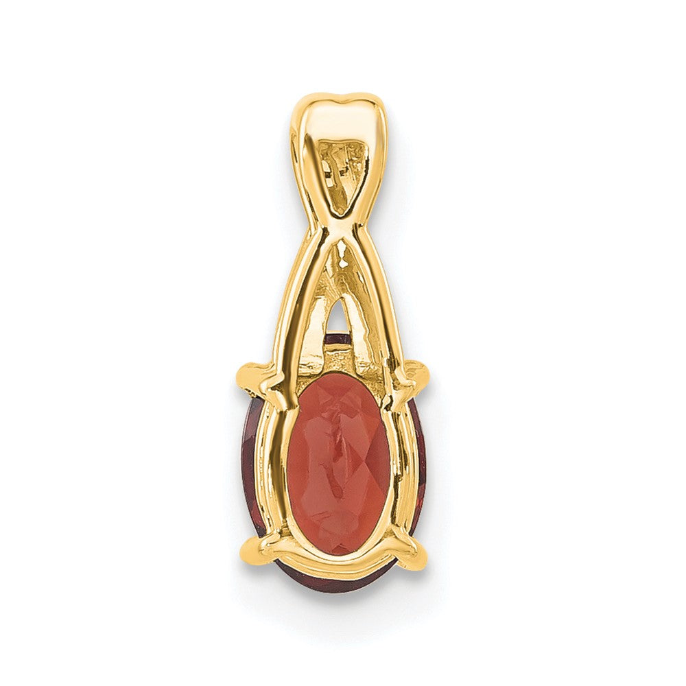 14K Oval Garnet and Diamond Pendant (0.75 grams)