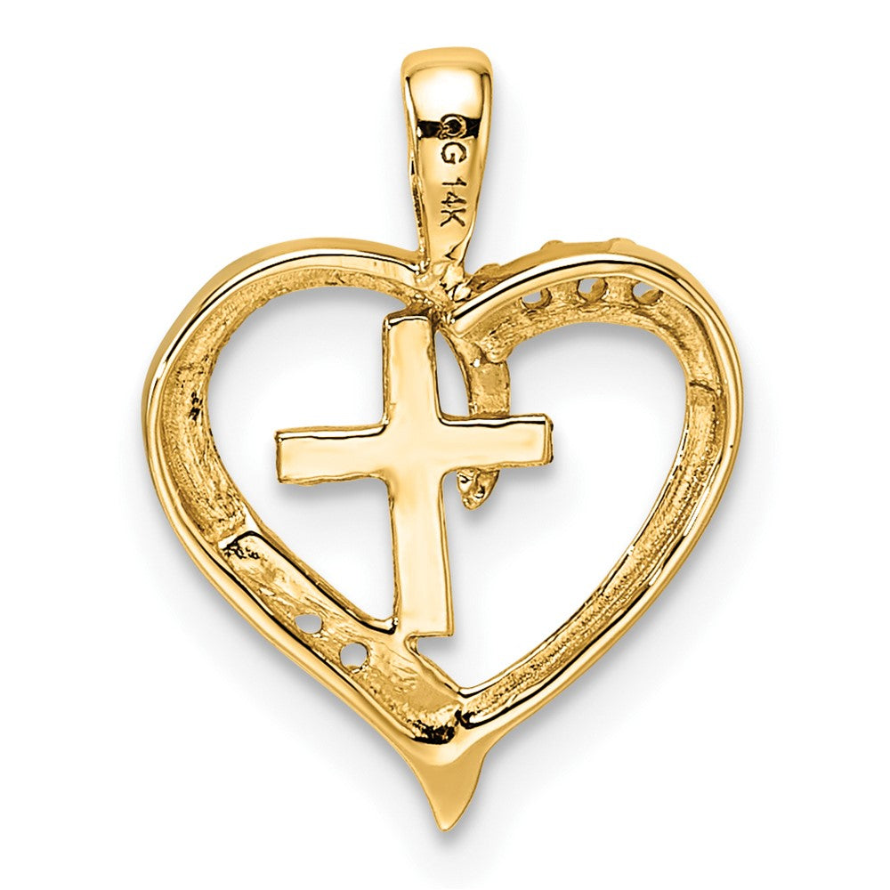 14k Heart Cross Pendant Mounting (0.81 grams)