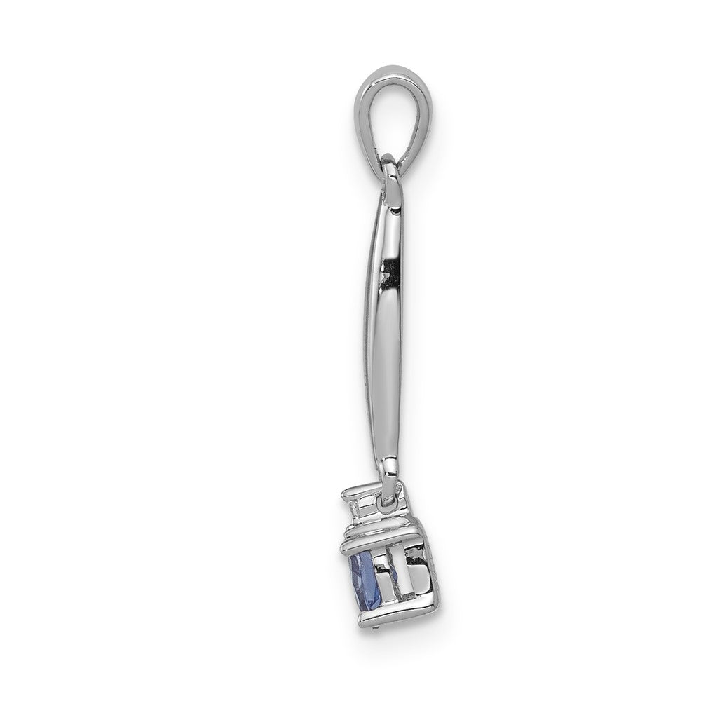 14k White Gold Diamond and .20 Tanzanite Pendant (0.5 grams)