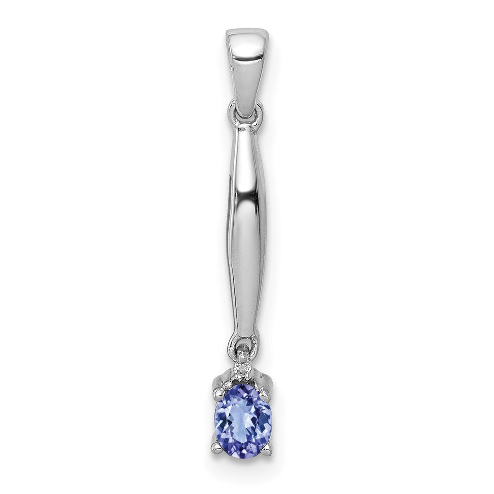 14k White Gold Diamond and .20 Tanzanite Pendant (0.5 grams)