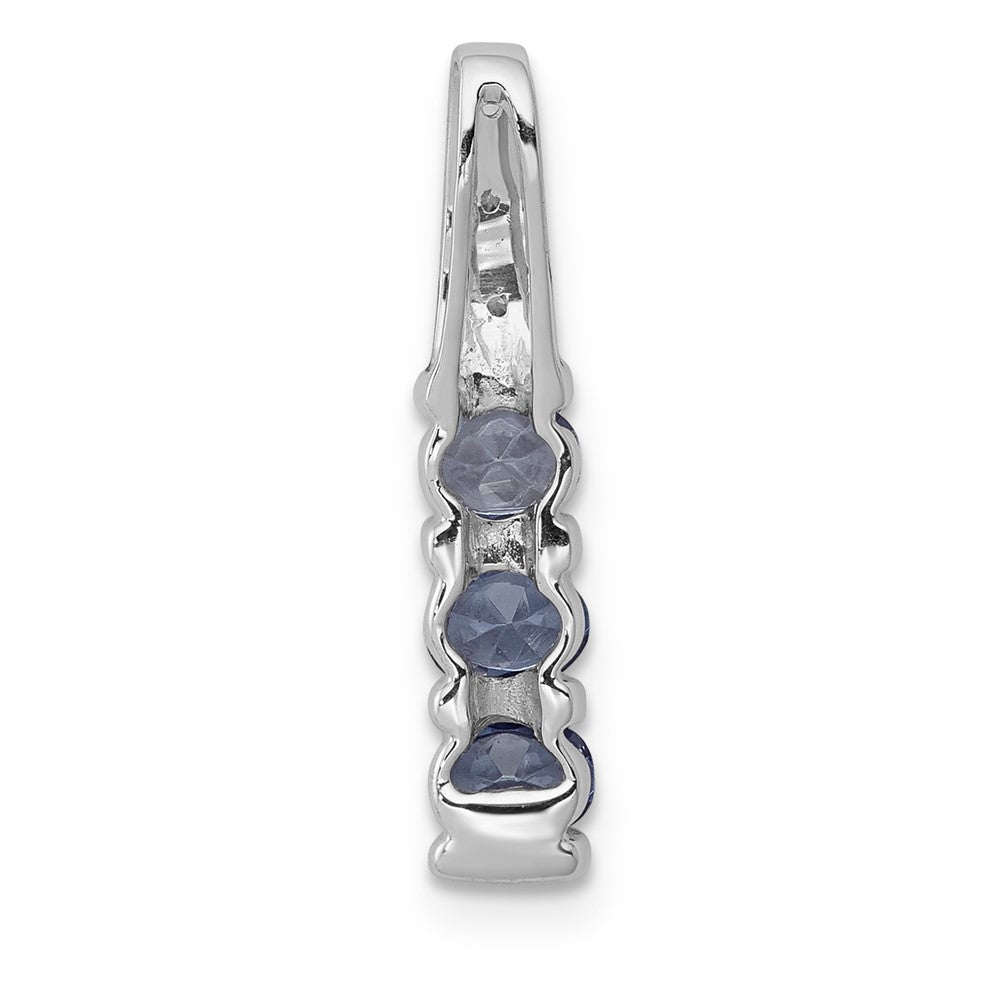 14k White Gold .60 Tanzanite and Diamond Chain Slide (0.95 grams)