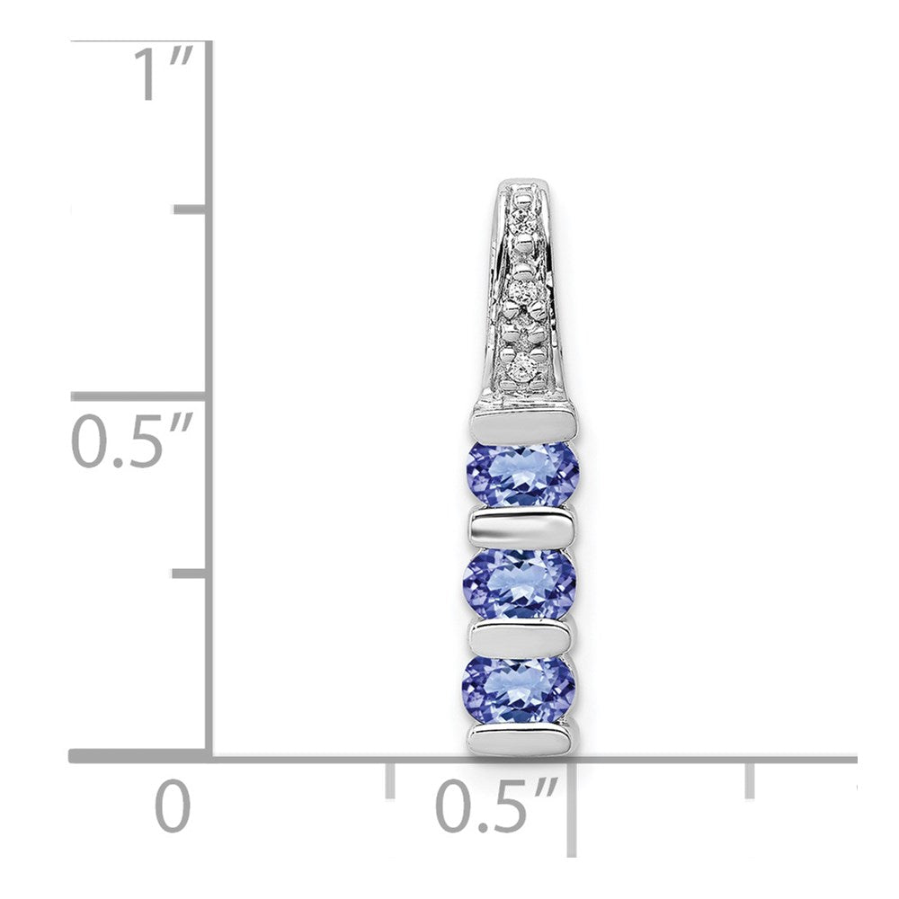 14k White Gold .60 Tanzanite and Diamond Chain Slide (0.95 grams)