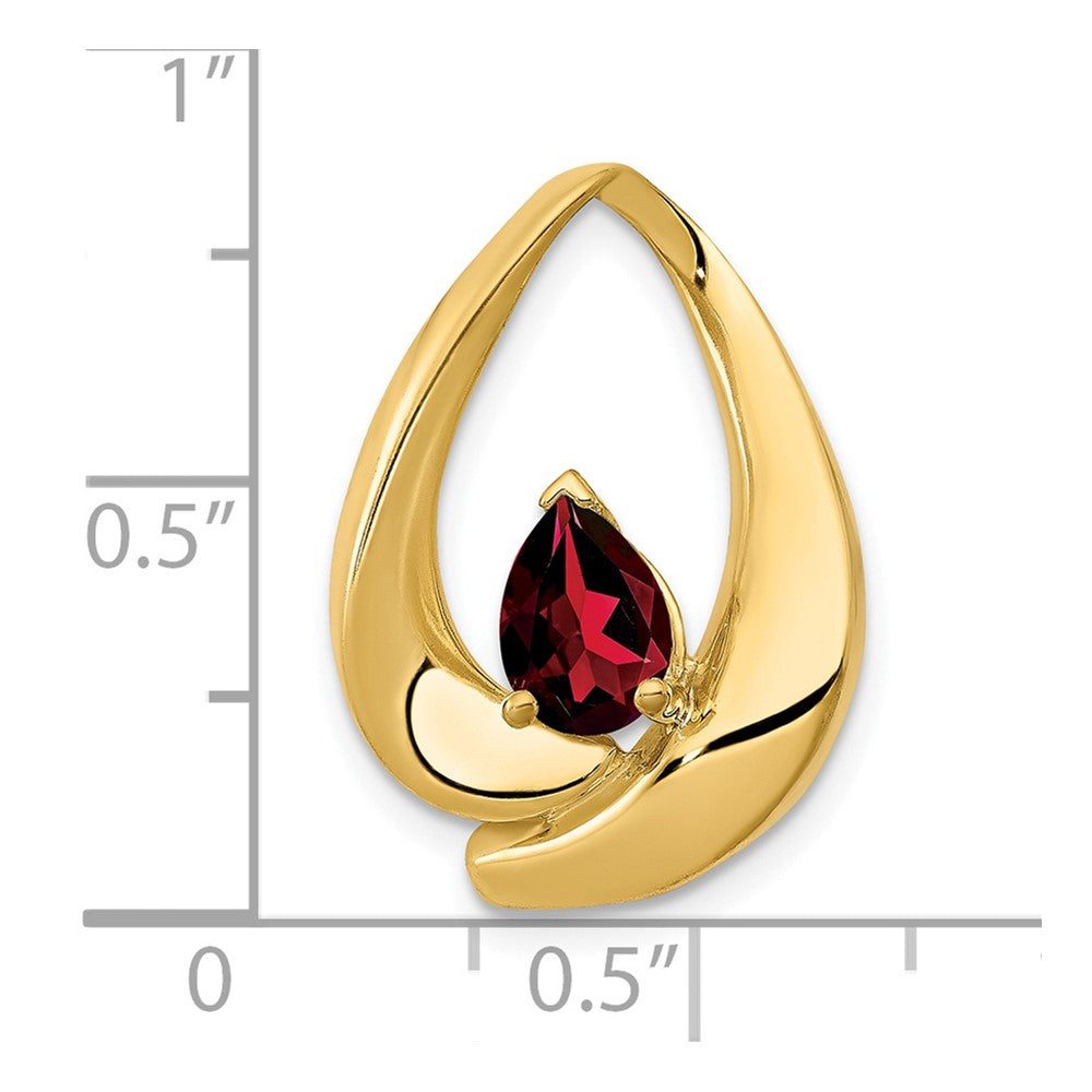 14k 7x5mm Pear Garnet Slide (1.82 grams)