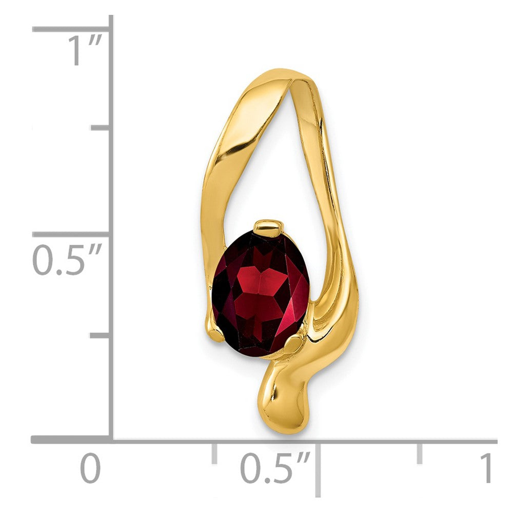 14k 8x6mm Oval Garnet Slide (1.05 grams)