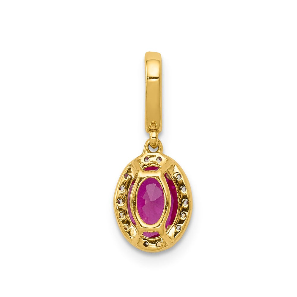 14k Diamond and .99 Ruby Halo Pendant (0.75 grams)