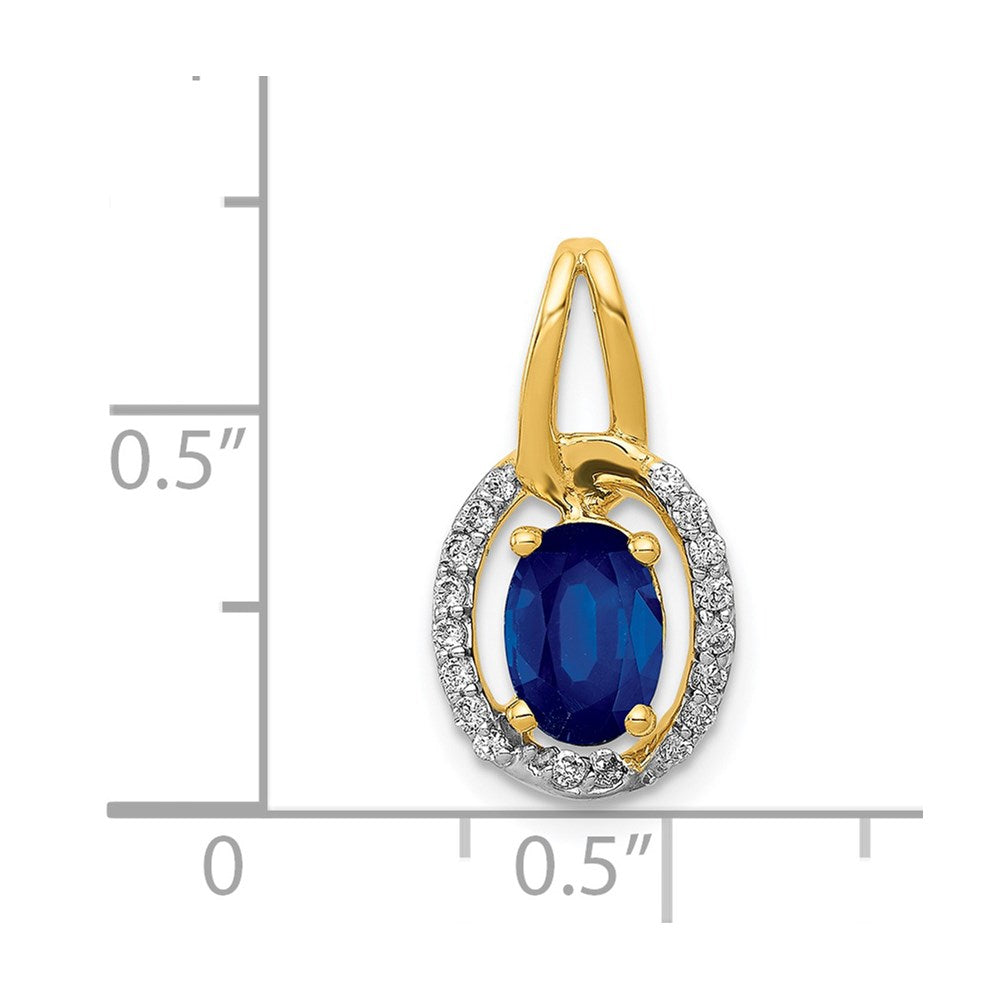 14k Diamond and .85 Sapphire Halo Pendant (1.2 grams)