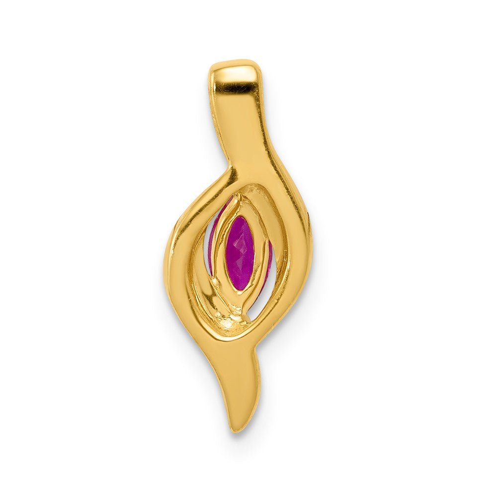 14k Diamond and Marquise .25 Ruby Pendant (1.25 grams)