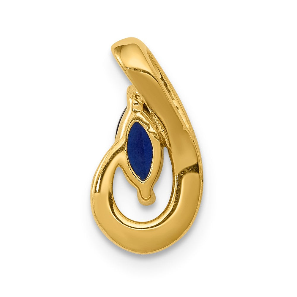 14k Diamond and .28 Sapphire Teardrop Slide (0.95 grams)