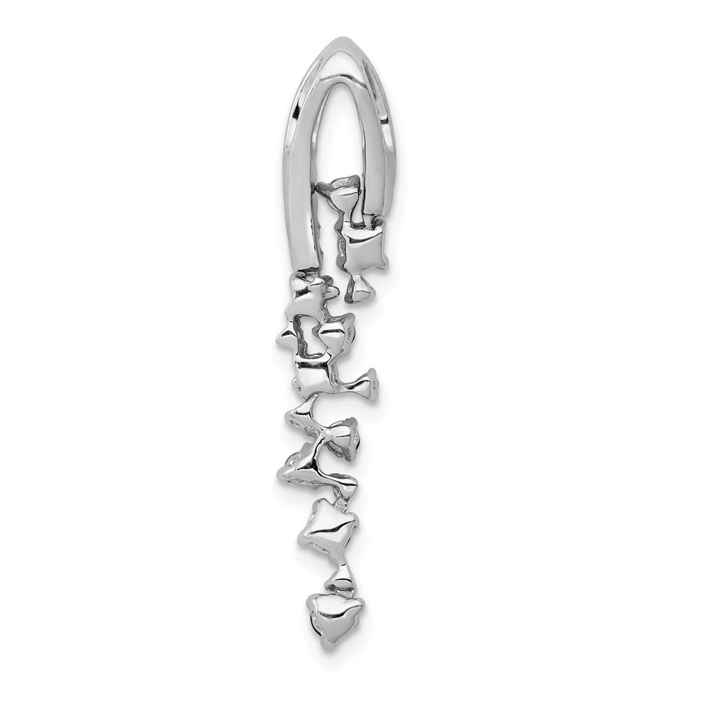 14k White Gold 1/5ct. Diamond and .36 Sapphire Chain Slide (1.95 grams)