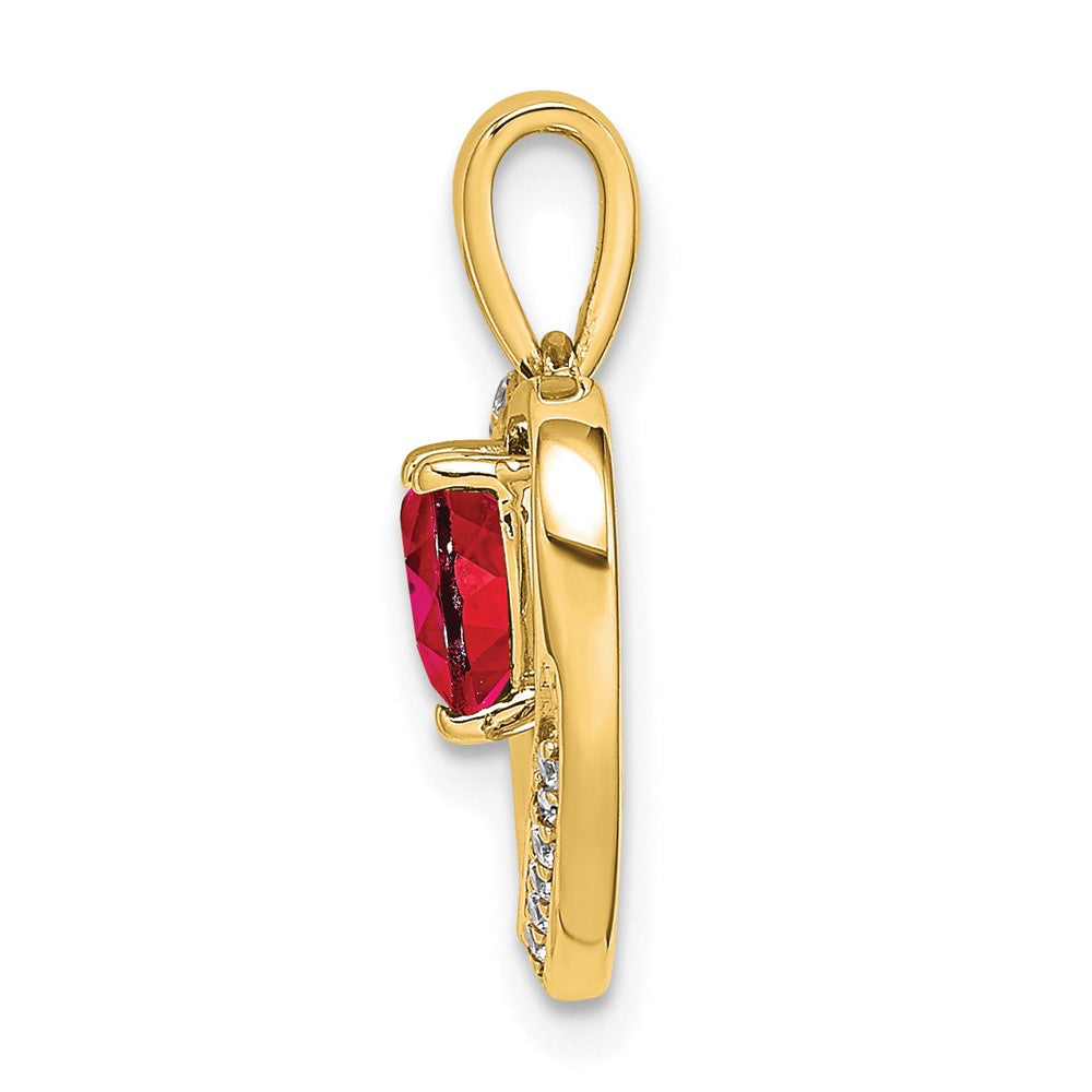 14k Ruby and Diamond Heart Pendant (1.65 grams)