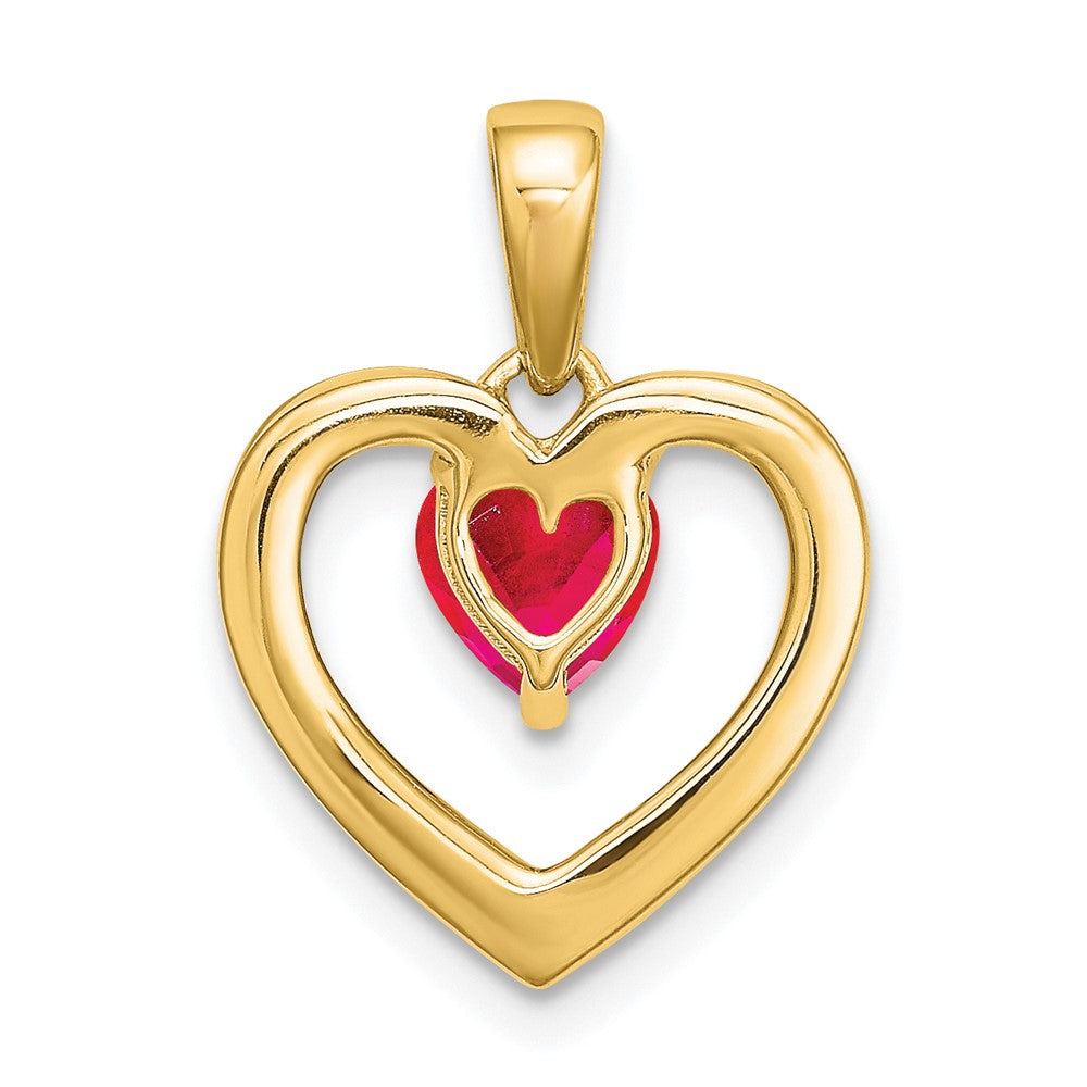 14k Ruby and Diamond Heart Pendant (1.65 grams)