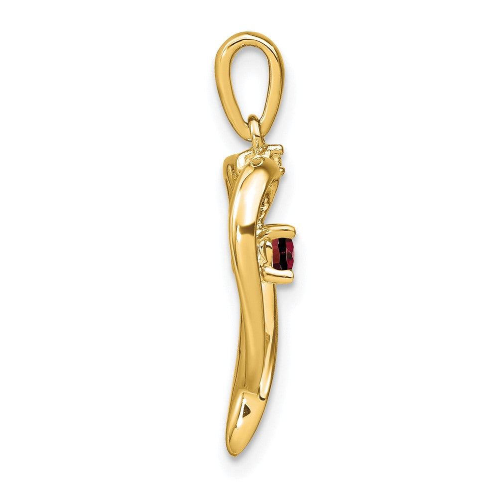 14k Garnet and Diamond Heart Pendant (1.75 grams)