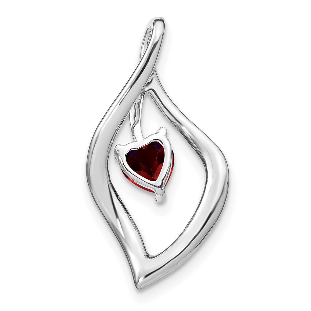 14k White Gold Garnet and Diamond Pendant (1.6 grams)