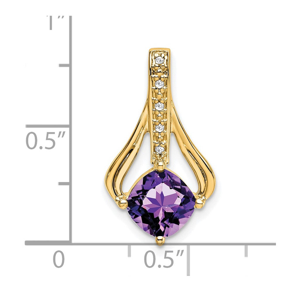 14k Amethyst and Diamond Pendant (1.9 grams)