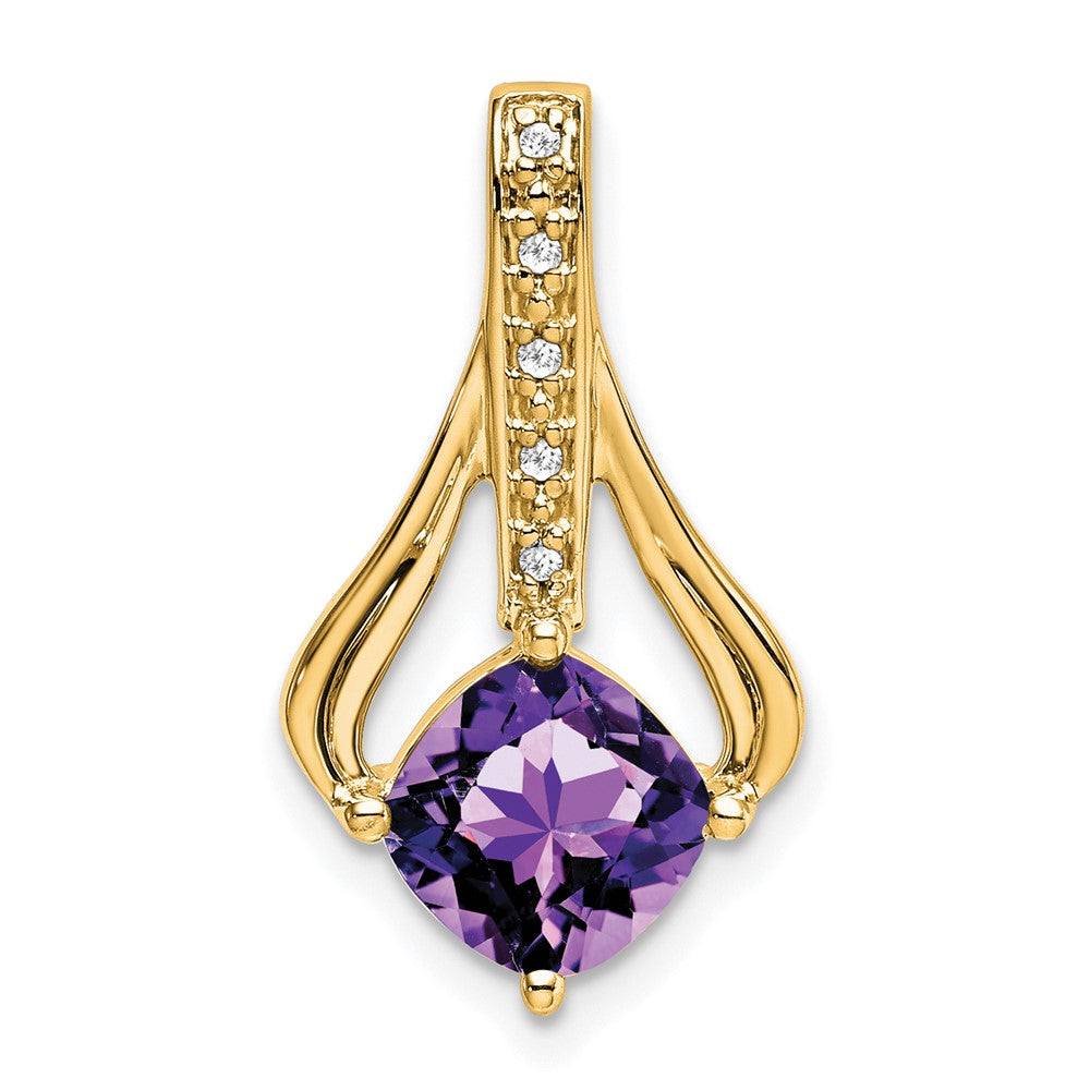 14k Amethyst and Diamond Pendant (1.9 grams)