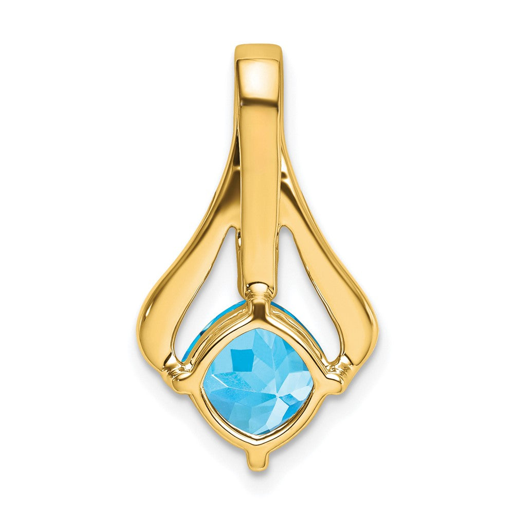 14k Blue Topaz and Diamond Pendant (1.9 grams)