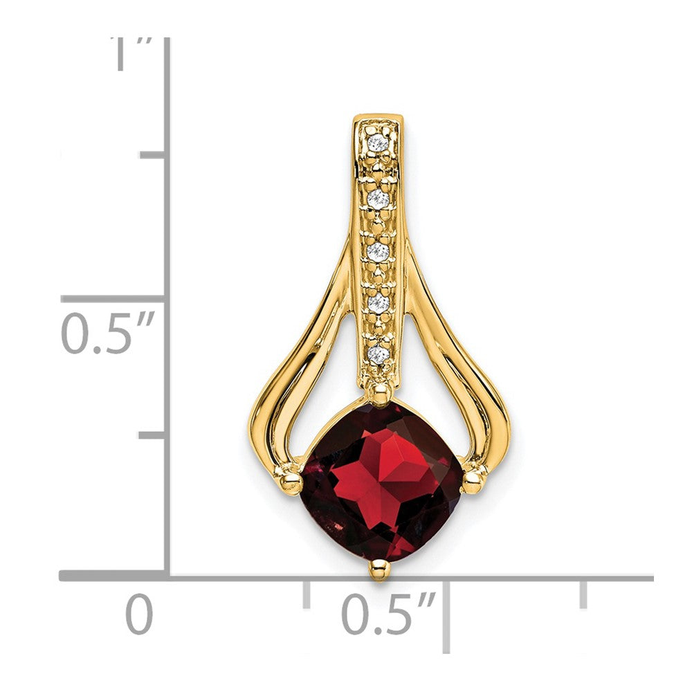 14k Garnet and Diamond Pendant (1.9 grams)