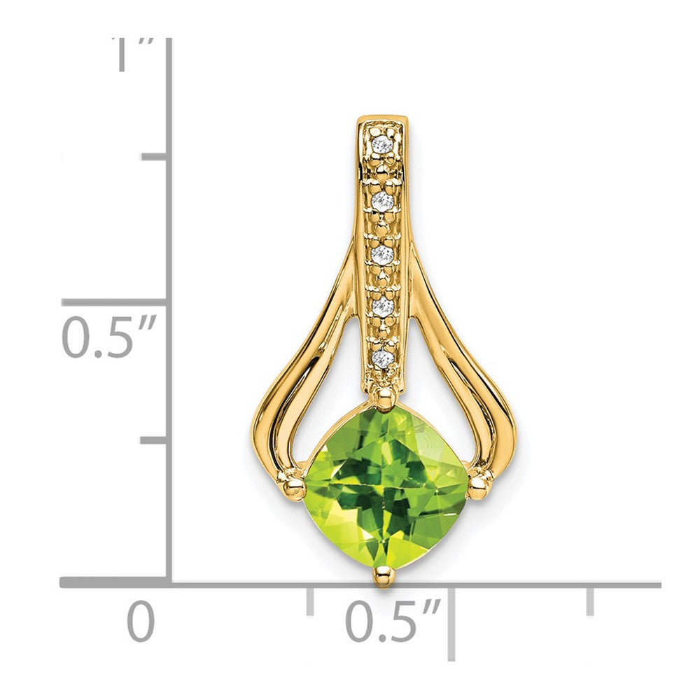 14k Peridot and Diamond Pendant (1.9 grams)