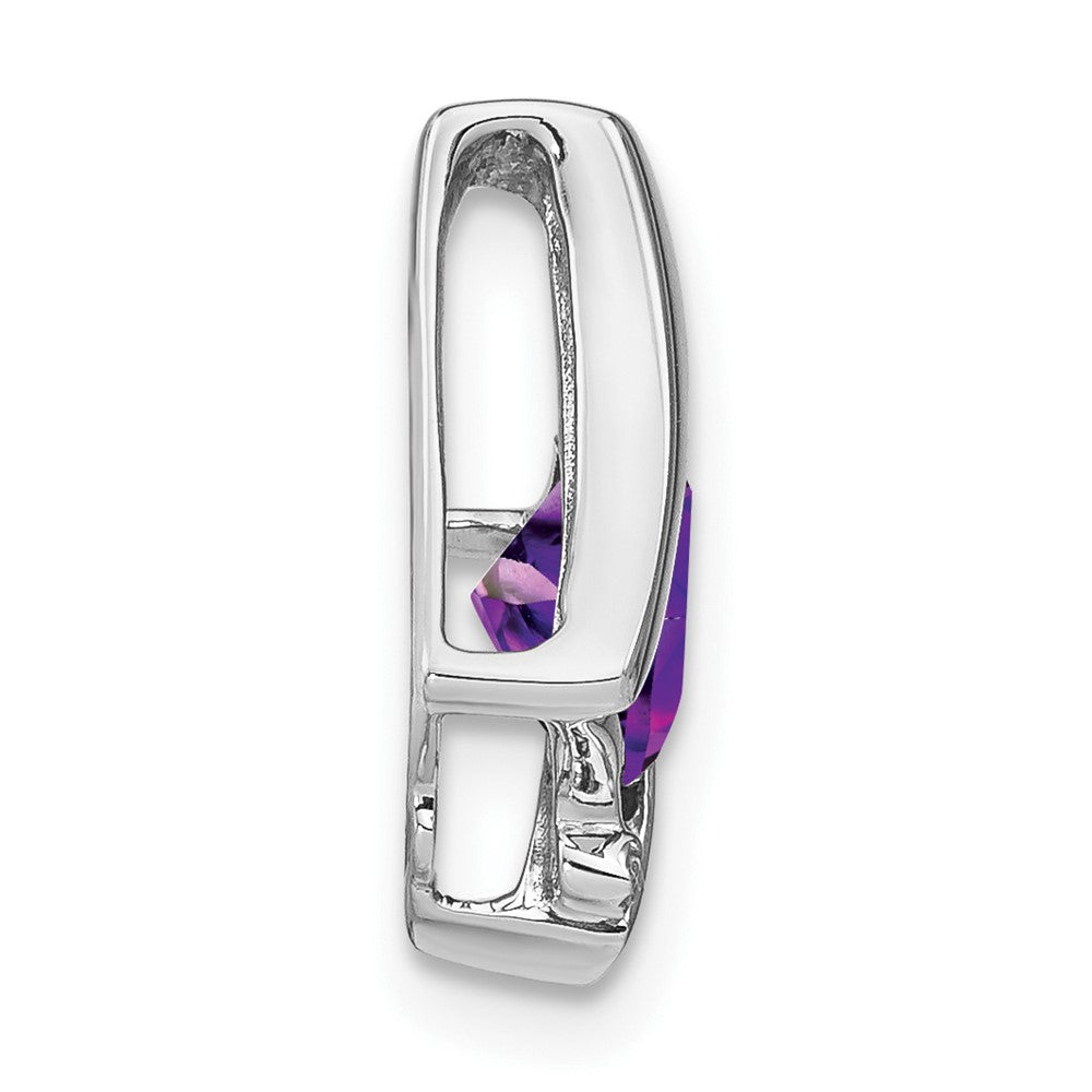 14k White Gold Amethyst and Diamond Pendant (1.2 grams)