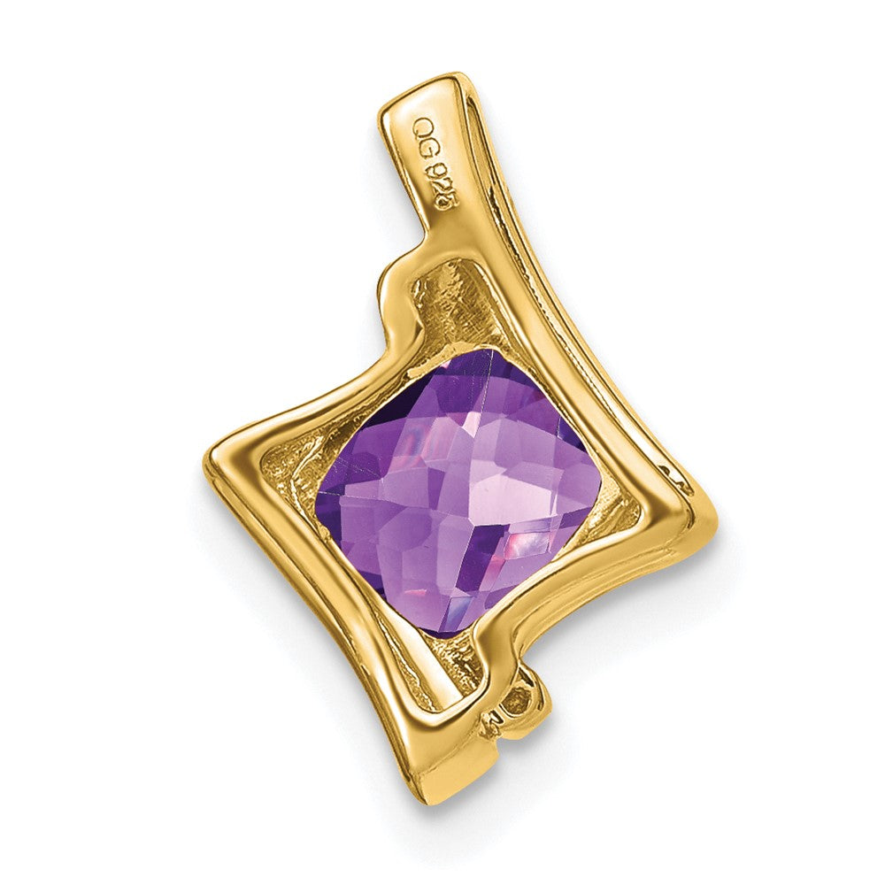 14k Amethyst and Diamond Pendant (1.2 grams)