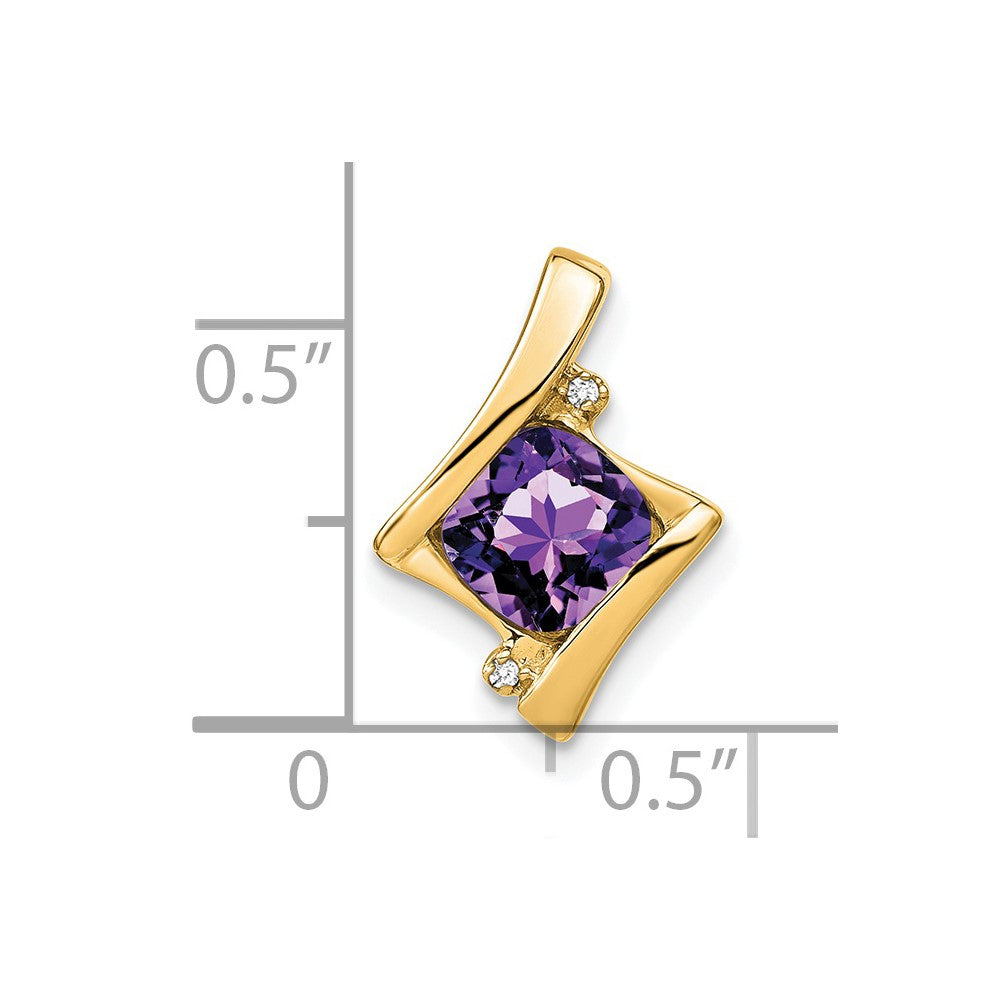 14k Amethyst and Diamond Pendant (1.2 grams)