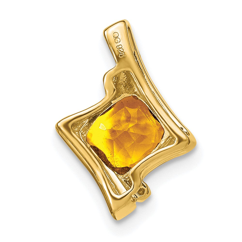 14k Citrine and Diamond Pendant (1.2 grams)