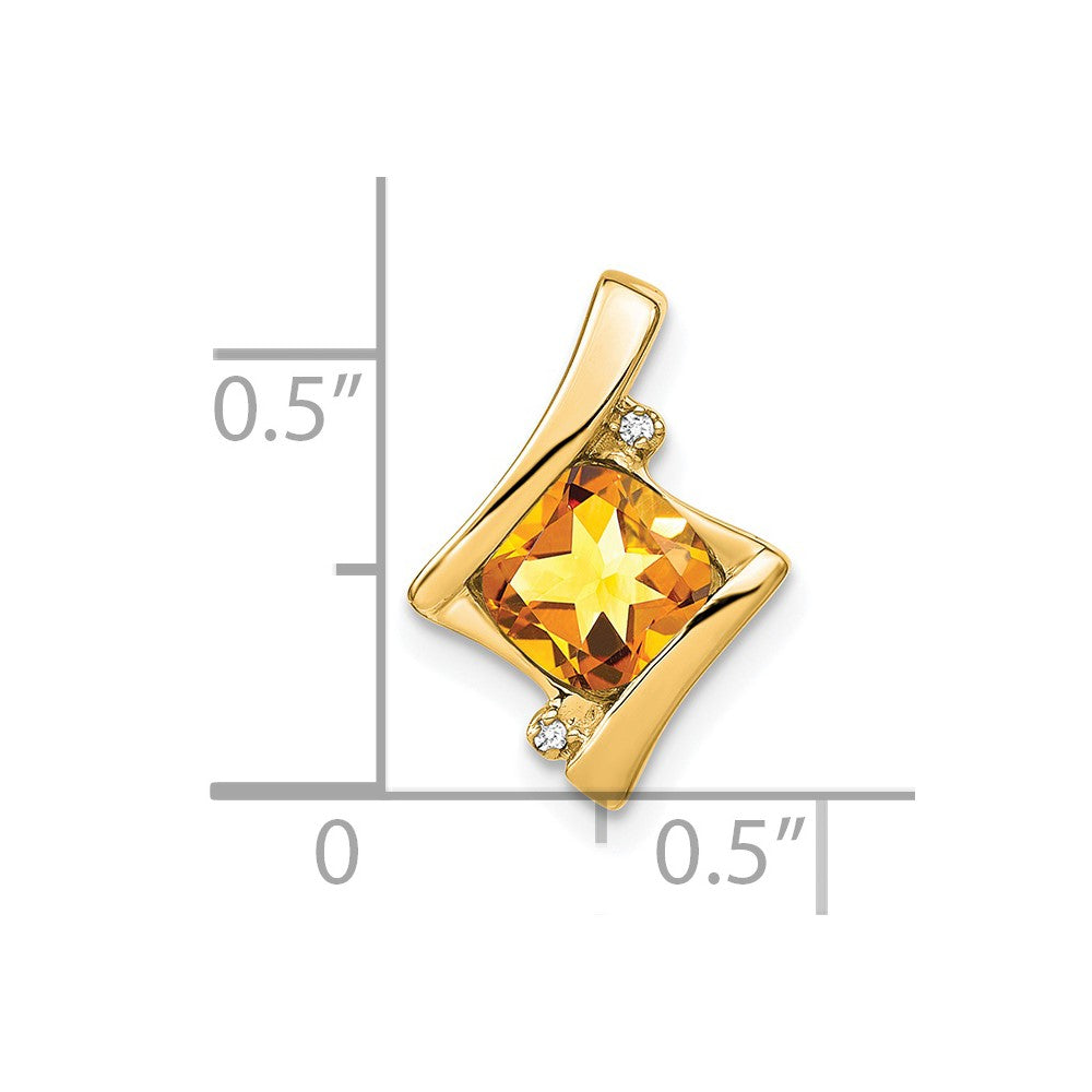 14k Citrine and Diamond Pendant (1.2 grams)