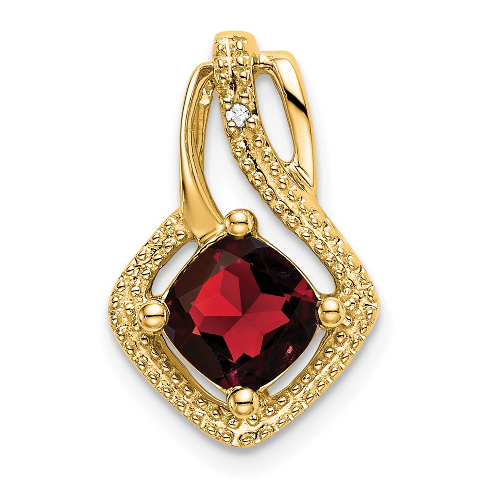 14k Garnet and Diamond Pendant (2 grams)