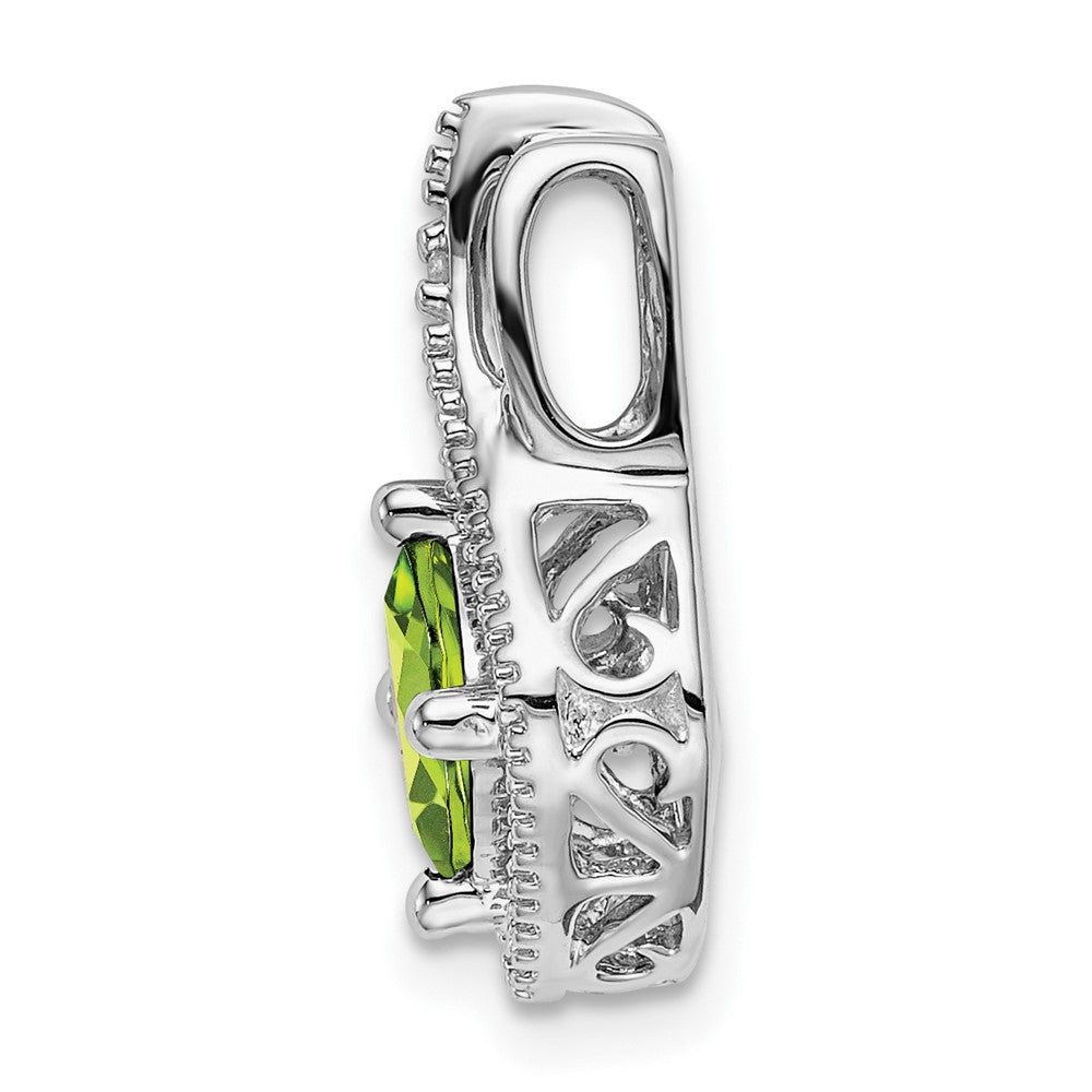 14k White Gold Peridot and Diamond Pendant (2 grams)