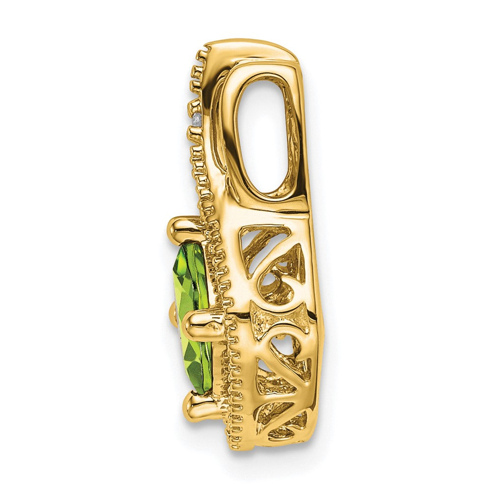 14k Peridot and Diamond Pendant (2 grams)