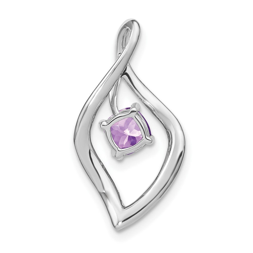 14k White Gold Amethyst and Diamond Pendant (1.55 grams)