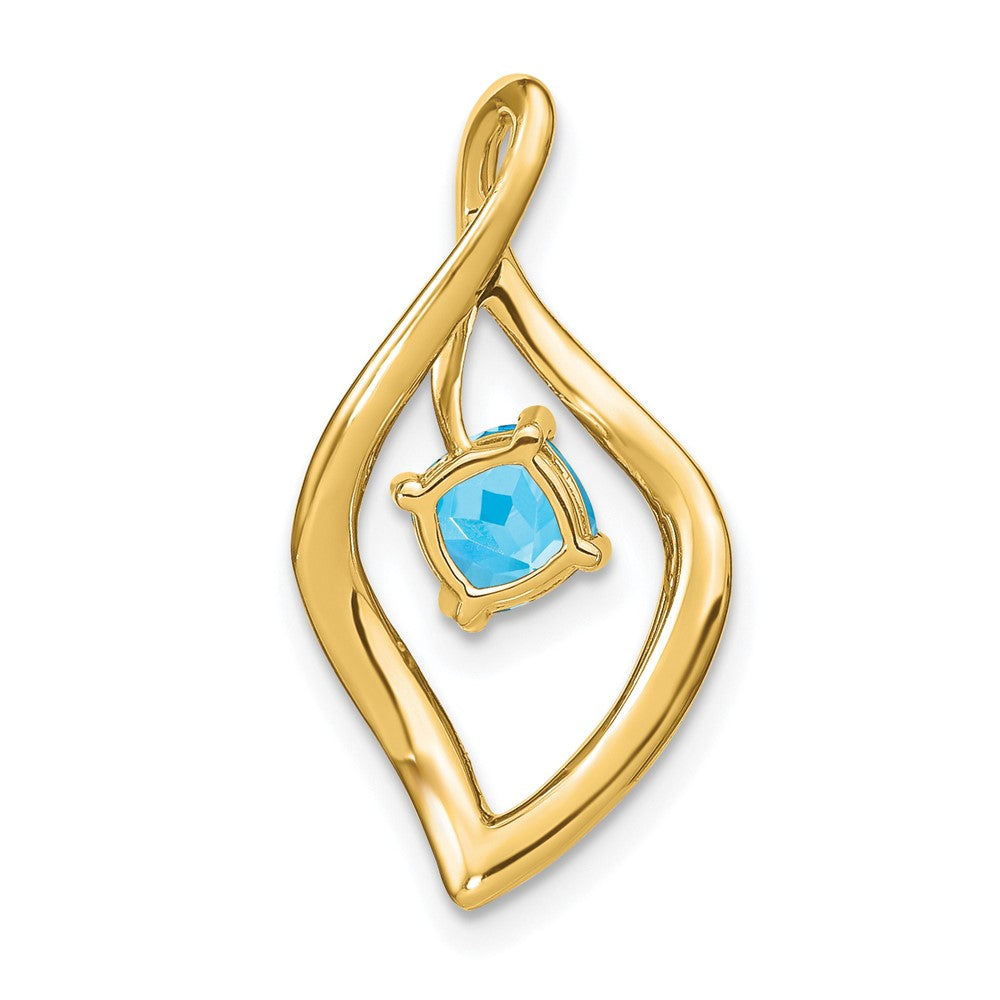 14k Blue Topaz and Diamond Pendant (1.55 grams)